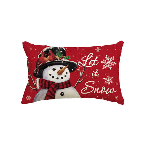 AVOIN colorlife Let it Snow Snowman Christmas Throw Pillow Cover, 12 x 20 Inch Winter Holiday Cushion Case Decoration for Sofa Couch AVOIN colorlife
