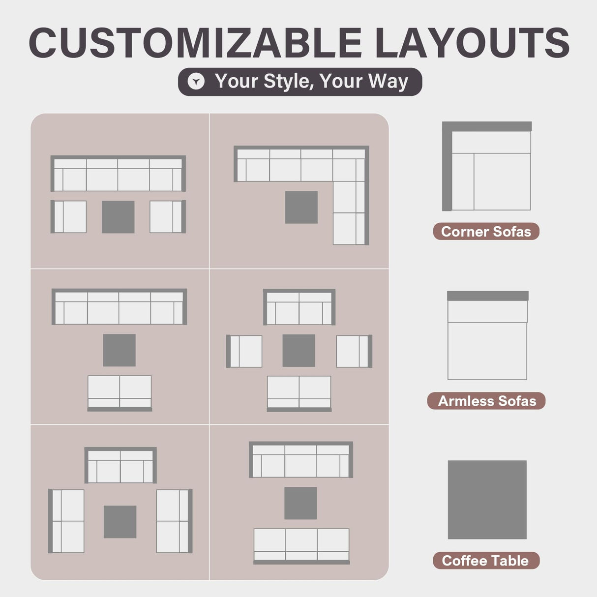 7-Piece Outdoor Patio Furniture Set – Handwoven All-Weather Rattan & 4” Thick Waterproof Cushions, Wicker Outdoor Conversation Sets with Coffee Table for Deck, Backyard, Garden TESTERYOR