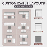 7-Piece Outdoor Patio Furniture Set – Handwoven All-Weather Rattan & 4” Thick Waterproof Cushions, Wicker Outdoor Conversation Sets with Coffee Table for Deck, Backyard, Garden TESTERYOR