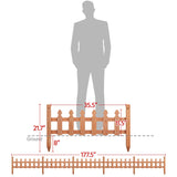 Yaheetech Decorative Garden Fence-Landscape Wood Picket Fencing Ornamental Panel Border Edging Patio Flower Garden Bed Pool Fences Outdoor, Light Brown- 532.5 in Yaheetech