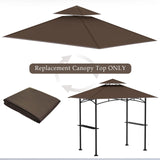 COVBOARD Grill Gazebo Replacement Top, 5 * 8 Outdoor BBQ Top Cover, Double Layer BBQ Gazebo Top Canopy for Model #L-GG001PST-F(Brown) COVBOARD