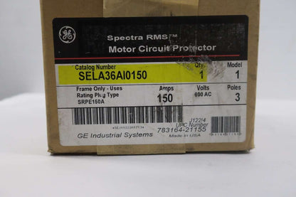 NEW GE SELA36AI0150 SPECTRA RMS 3P 150A 600V-AC CIRCUIT BREAKER D530641