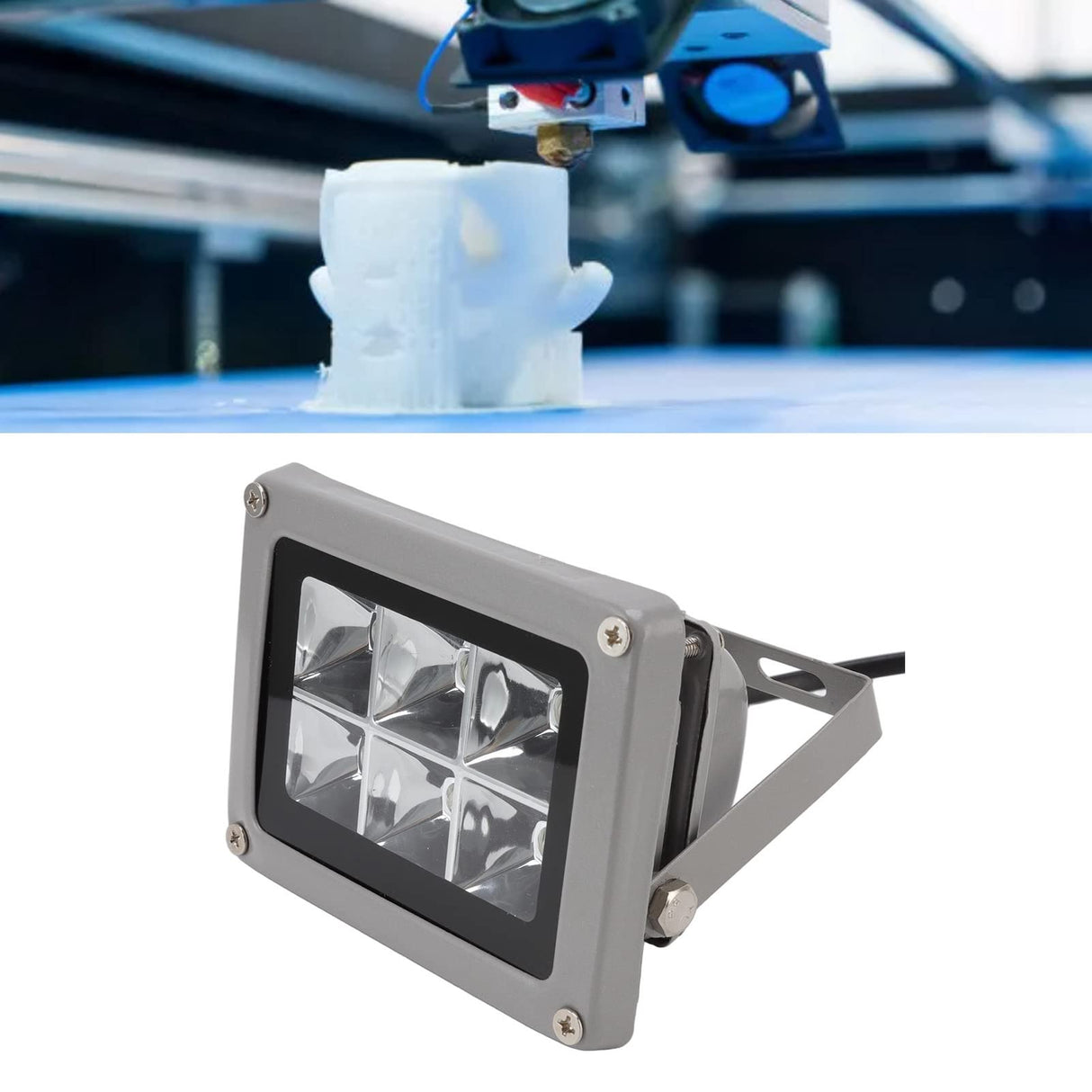 LOCADENCE 3D Printer UV Resin Curing Light, 405Nm Wavelength UV Fast Curing Portable Lamp, Plug and Play, UV Resin Parts for DLP, LCD, SLA 3D Printers Locadence