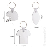 Framendino, 36 Pack 3 Styles Sublimation Keychain Blanks MDF Double Sided Heat Transfer Keychain Rugby Key Chains Bulk for DIY Craft Framendino