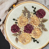 LEISURE ARTS Embroidery Kit 4" Blush Rose (French) - Embroidery Kit for Beginners and Adults, Cross Stitch Kits with Patterns, DIY Starter Set for Seasonal Craft Projects