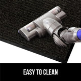 Gorilla Grip Waterproof Heavy Duty Traffic Guard Doormat, Stain and Fade Resistant, Durable Rubber, Low Profile Door Mat, Shoe Scraper, Welcome Mats for Entry, 29x17, Jet Black Gorilla Grip