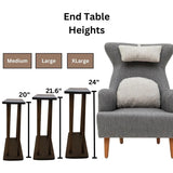 GENESIS WOODESIGN Rectangular Solid Wood Narrow Side Table, Skinny Bedside Table, Small End Table (Dark Walnut, X-Large) GENESIS WOODESIGN