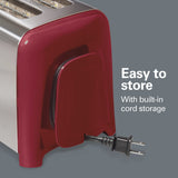 Hamilton Beach 2 Slice Toaster with Extra Wide Slots, Shade Selector, Auto-Shutoff, Cancel Button and Toast Boost, Red Hamilton Beach
