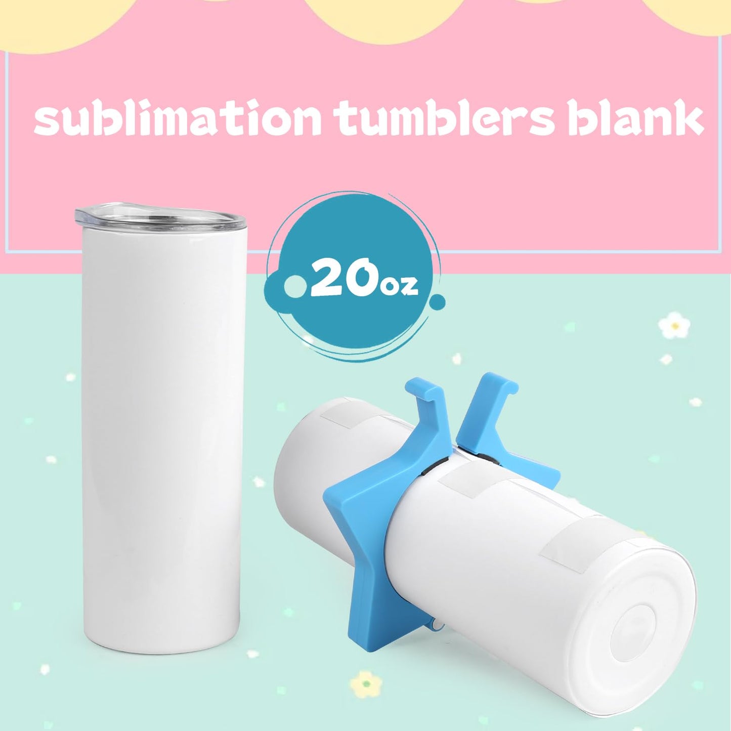 Tumbler Clamp, Sublimation Tumblers for 20 Oz, Sublimation Blanks Tumblers Skinny Straight, Sublimation Blanks Products, Supplies for Sublimation Paper & Tumblers 2PCS