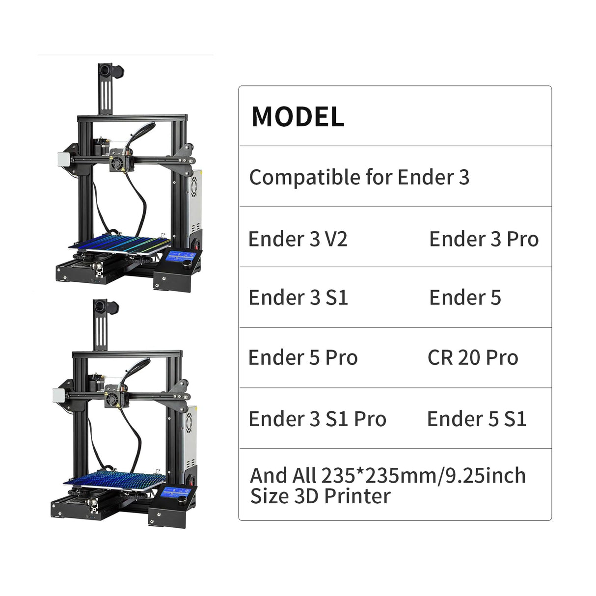 FYSETC Elego Neptune3 Pro H1H Build Plate - Light Beam+Phantom Print Bed 235x235mm: Flexible Spring Steel Sheet No Base for Ender 3 / Adventure 5M / Neptune4 /Ender 3 Pro V2 Neo 3D Printer Platform FYSETC