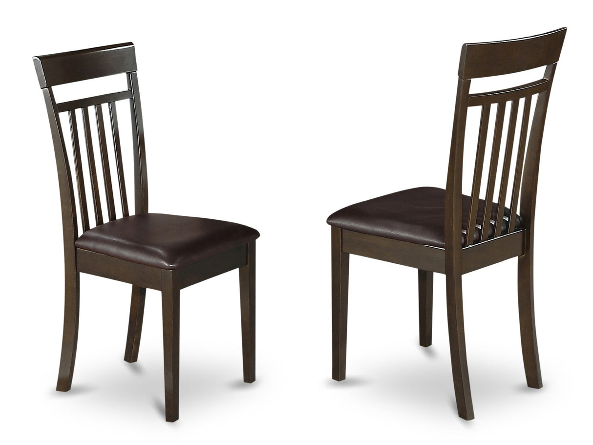 East West Furniture HECA9-CAP-LC 9 Piece Kitchen Table Set Includes a Rectangle Dining Table with Pedestal and 8 Faux Leather Upholstered Dining Chairs, 42x72 Inch, Cappuccino East West Furniture