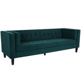 Christopher Knight Home Viola 3 Seater Low Profile Sofa, Upholstered Tufted Couch, Velvet Sofa with Armrests, Comfort Modern 3 Seater Couch for Living Room Bedroom Home Rest, Green Christopher Knight Home