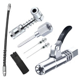 Grease Gun Accessory Kit,includes Grease Needle Dispenser, 2pcs Grease Needle Nozzles, 90 Degree Grease Coupler Adapter with Sleeves, Grease Gun Coupler, 12 Inch Grease-Gun-Hose, Zerk Fitting Cleaner GATTLELIC