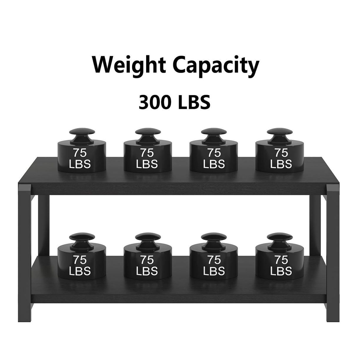 EXCEFUR Black Coffee Table, Modern Rustic Wood Center Table for Living Room, Industrial Rectangle Cocktail Tea Table with Storage Shelf EXCEFUR