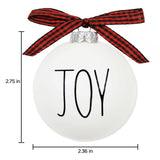 Christmas Ornaments - Set of 12 Shatterproof White Bulbs Adorned with Buffalo Plaid Bows - Rustic Farmhouse Christmas Tree Decorations for Xmas Tree Decor ORIENTAL CHERRY