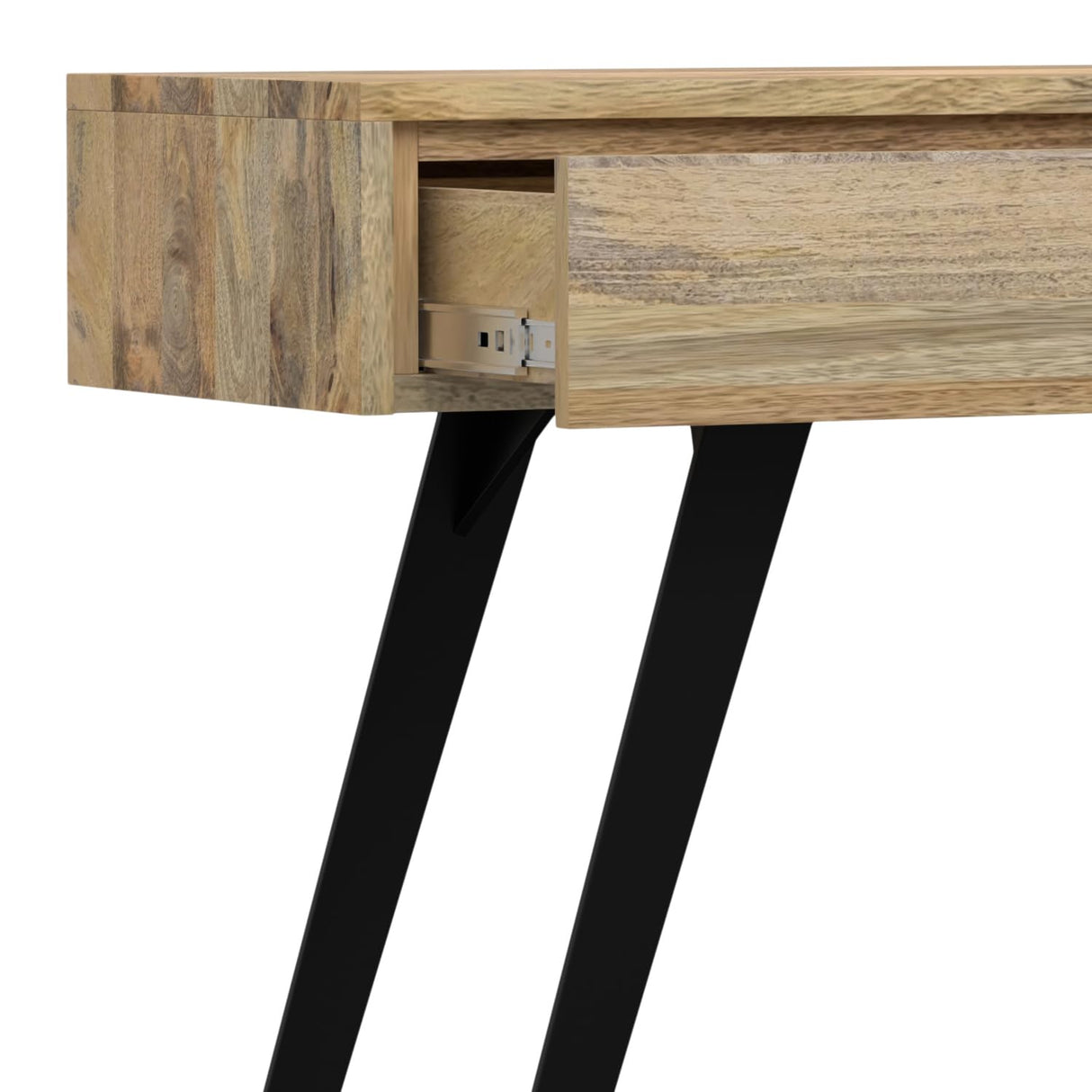 SIMPLIHOME Lowry Console Sofa Table, 60 inch, Natural SIMPLIHOME