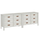 WAMPAT White Dresser for Bedroom, Large Long Dresser with 12 Drawers, Kids Dressers & Chest of Drawers, Set of 2 Classic Storage Cabinet Organizer for Closet, Living Room, Hallway WAMPAT