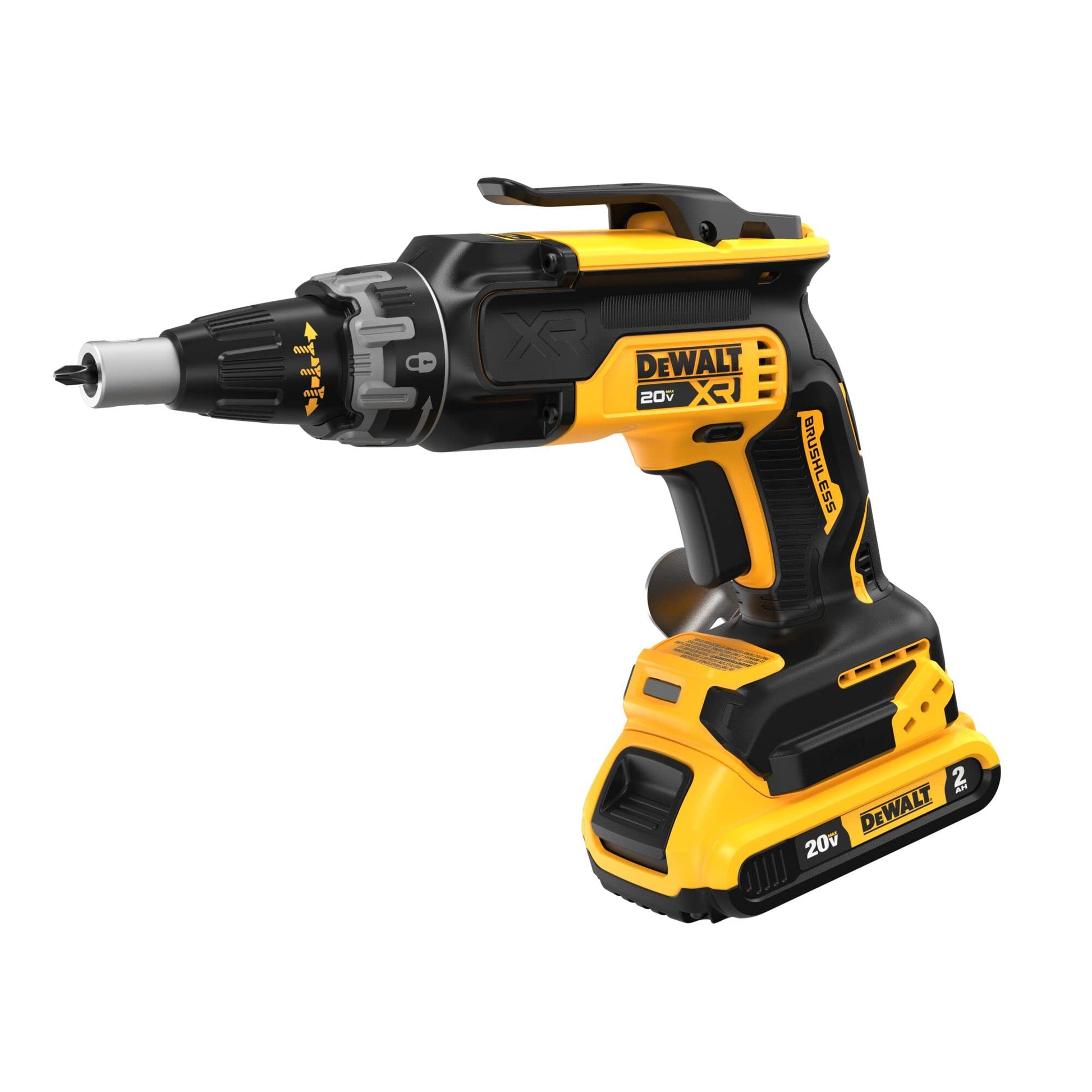 DEWALT 20V Max Drywall Screwgun with (2) 2Ah Batteries and Charger (DCF630D2) - WoodArtSupply