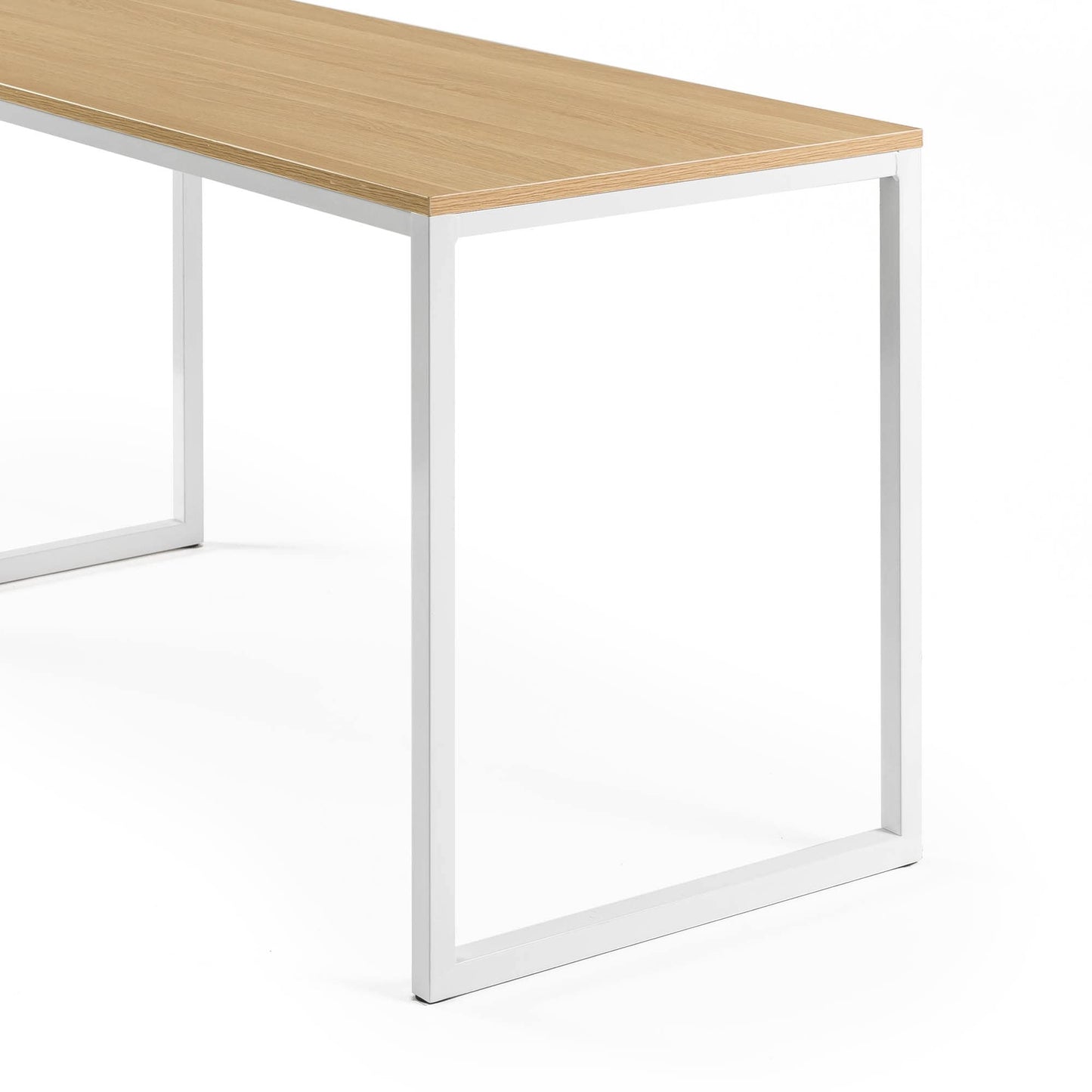 ZINUS Jennifer 55 Inch White Frame Desk, Computer Workstation, Office Desk, Dining Table, Easy Assembly, Natural - WoodArtSupply