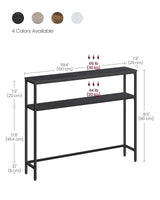 VASAGLE Console Table, 2-Tier Sofa Table, 7.9 x 39.4 x 31.5 Inches, Narrow Entryway Table, Modern Entry Table with 2 Shelves, for Living Room, Bedroom, Charcoal Gray and Ink Black ULNT131B22 VASAGLE