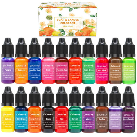 10ml Candle Dye - Popular Colors, Liquid Color Dye for Candle Making, Safe and Natural - Liquid Candle Wax Dye for DIY Candle Coloring Making Supplies,Soy Wax, Gel Wax, Paraffin Wax (Blue) Surakey