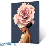 Tucocoo Abstract Flowers Girls DIY Paint by Numbers Kits for Adults Large Rose Digital Oil Painting on Canvas Painting by Numbers for Beginners Wall Art Home Decoration Gift 16x20Inch No Frame Tucocoo