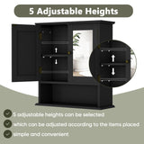 Smuxee Bathroom Wall Cabinet with Mirrors, Black Bathroom Medicine Cabinet with Adjustable Shelves, Over Toilet Cabinet for Bathroom Laundry Room Kitchen Smuxee