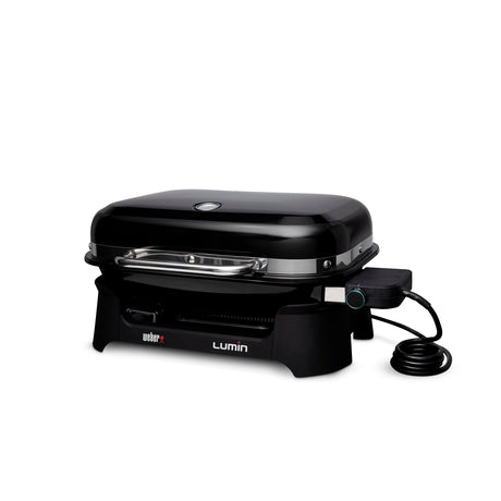 Weber Lumin Outdoor Electric Barbecue Grill, Black - Great Small Spaces such as Patios, Balconies, and Decks, Portable and Convenient Weber
