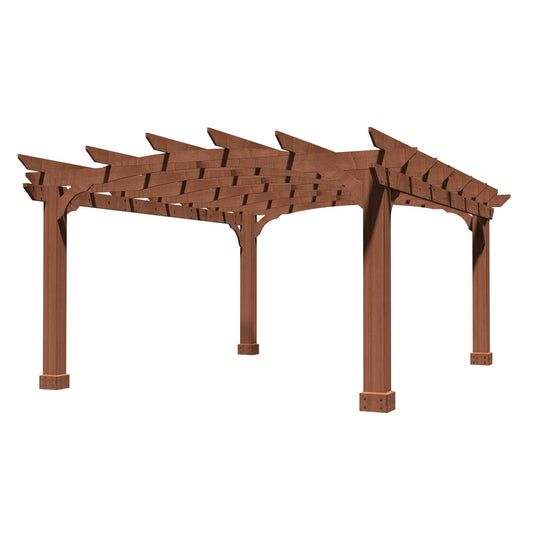 MUPATER 10x12 FT Wooden Pergola Patio with Arched Roof and Stakes, Outdoor Pergola Garden Shelter Cedar Framed for Backyard, Deck, Lawn - WoodArtSupply