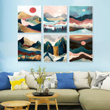 LFMU 6 Pack Diamond Painting Kits for Adults,Full Round Drill Diamond Painting Abstract Landscapes DIY 5D Diamond Art Craft for Home Wall Decor Gift (12x16inch) DP LFMU