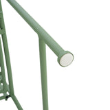 Outdoor Garden Bench, Sturdy Iron 2-Seater with Decorative Backrest, Weather-Resistant Metal Loveseat for Patio, Porch, Lawn, Romantic Green Finish, Ventilated Seat, Easy Maintenance, Matte Green GDFStudio