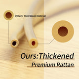 NICESOUL® 6 Pcs Boho Outdoor Small Patio Furniture Lounge Set with Beige Cushion and Round Glass Table with Ice Bucket Natural Color Wicker Conversation Sofa Set for Garden Balcony Deck NICESOUL