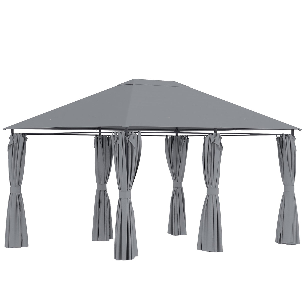 Outsunny 10' x 13' Outdoor Patio Gazebo, Canopy Shelter with 6 Removable Sidewalls & Steel Frame for Garden, Lawn, Backyard & Deck, Gray Outsunny