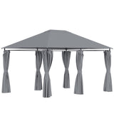Outsunny 10' x 13' Outdoor Patio Gazebo, Canopy Shelter with 6 Removable Sidewalls & Steel Frame for Garden, Lawn, Backyard & Deck, Gray Outsunny