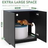 Amunrbrek Litter Box Enclosure, Large Litter Box Furniture, Modern Cat Litter Box Enclosure Furniture with Storage, Side Cabinet (Black) amunrbrek