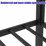 LEEKAF Stronger & Higher Quality Heavy Duty Metal Bunk Bed Full XL Over Queen Size Bunkbed, Thickened Safer More Stable Steel Queen Bunk Bed (Faster Assembly) (Full XL Over Queen) LEEKAF