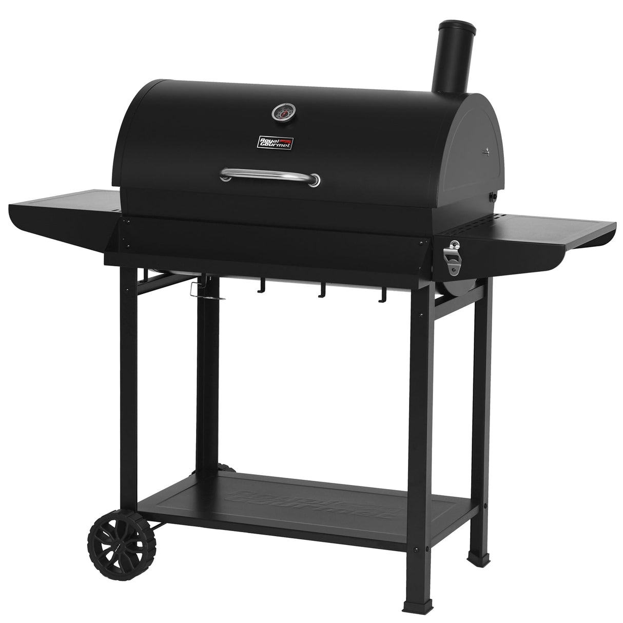 Royal Gourmet CC1830T 30-Inch Barrel Charcoal Grill with Warming Rack & Front Storage Basket, Outdoor BBQ Grill with 627 sq. in. Grilling Area for Backyard Barbecue Cooking Party, Black Royal Gourmet