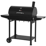 Royal Gourmet CC1830T 30-Inch Barrel Charcoal Grill with Warming Rack & Front Storage Basket, Outdoor BBQ Grill with 627 sq. in. Grilling Area for Backyard Barbecue Cooking Party, Black Royal Gourmet