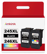Ankink Compatible Ink Cartridge Replacement for Canon 245XL 246XL Black Color 245 246 PG245 CL246 XL 243 for MX490 TR4520 MG2522 TR4522 TR4500 TS3322 TS3122 TS3300 MX492 TS3320 TS3100 MG2500 Printer Ankink