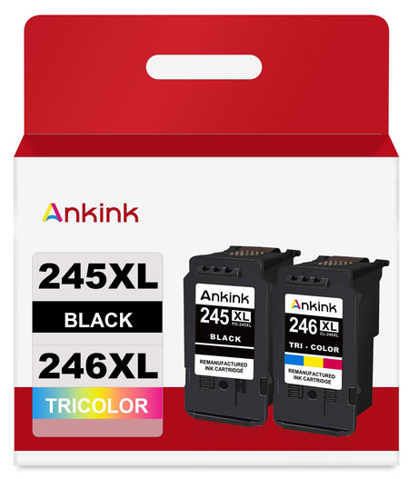 Ankink Compatible Ink Cartridge Replacement for Canon 245XL 246XL Black Color 245 246 PG245 CL246 XL 243 for MX490 TR4520 MG2522 TR4522 TR4500 TS3322 TS3122 TS3300 MX492 TS3320 TS3100 MG2500 Printer Ankink