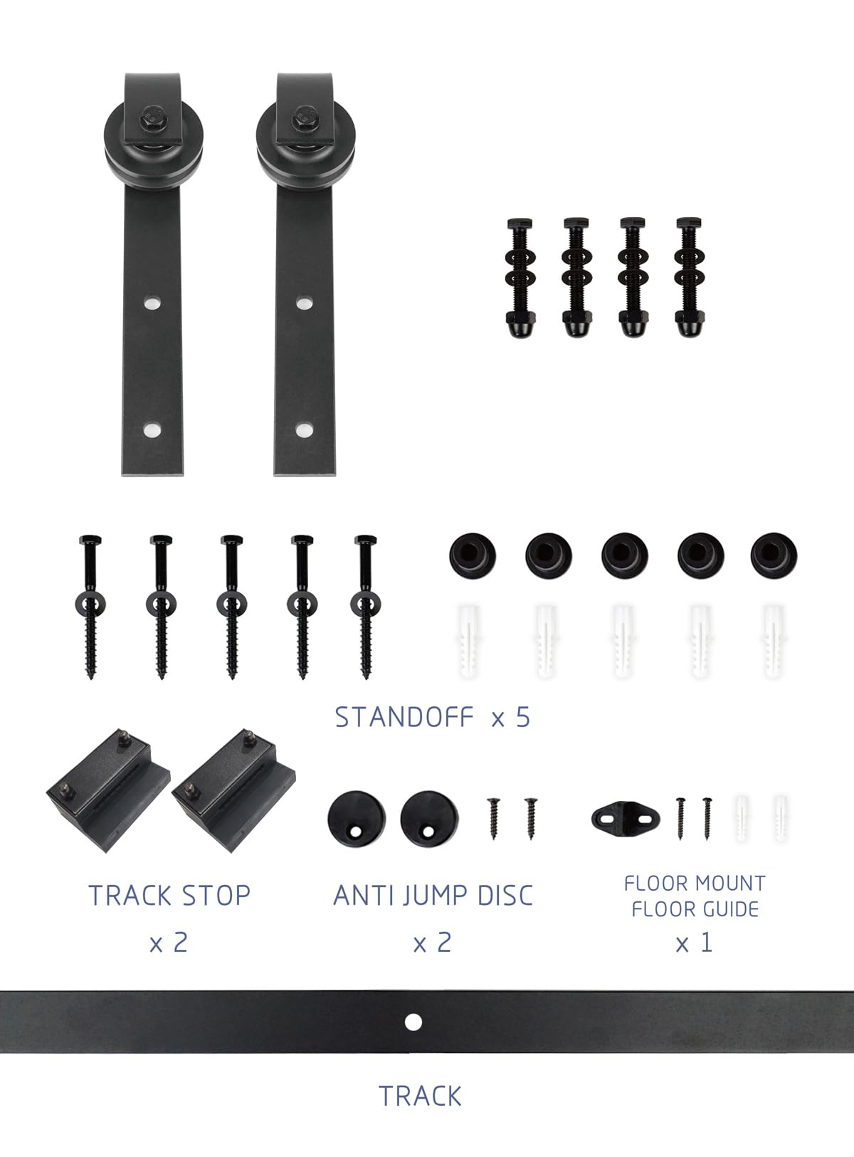 S&Z TOPHAND® 48 in. x 84 in. Barn Door with 8FT Sliding Door Hardware Kit, 20/24/30/32/36/42/48/54in Unfinished Modern Style Barn Door/Solid - WoodArtSupply