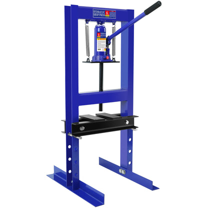 6 Ton Hydraulic Press, H-Frame Garage Floor Adjustable Shop Press with Stamping Plates to Bend, Straighten, Or Press Parts, Install Bearings & U-Joints - WoodArtSupply