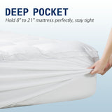 SOPAT Mattress Topper Queen Size Extra Thick Mattress Pad 8-21" Deep Pocket Soft Down Alternative Fill Mattress Protector Pillow Top Mattress Cover (60x80 Inches, White) SOPAT