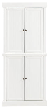 Crosley Furniture Shoreline Tall Pantry Storage Cabinet with Shelves, Kitchen, Dining, or Laundry Room, White Crosley Furniture