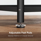 Denkee 4 Tiers Kitchen Bakers Rack, Heavy Duty Free Standing Baker's Rack for Kitchens with Storage, Upgraded Industrial Microwave Stand Rack (22.83 L x 14.96 W x 48.85 H) Denkee