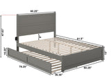 AFI NoHo Queen Platform Bed with Footboard & Twin XL Trundle in Grey AFI