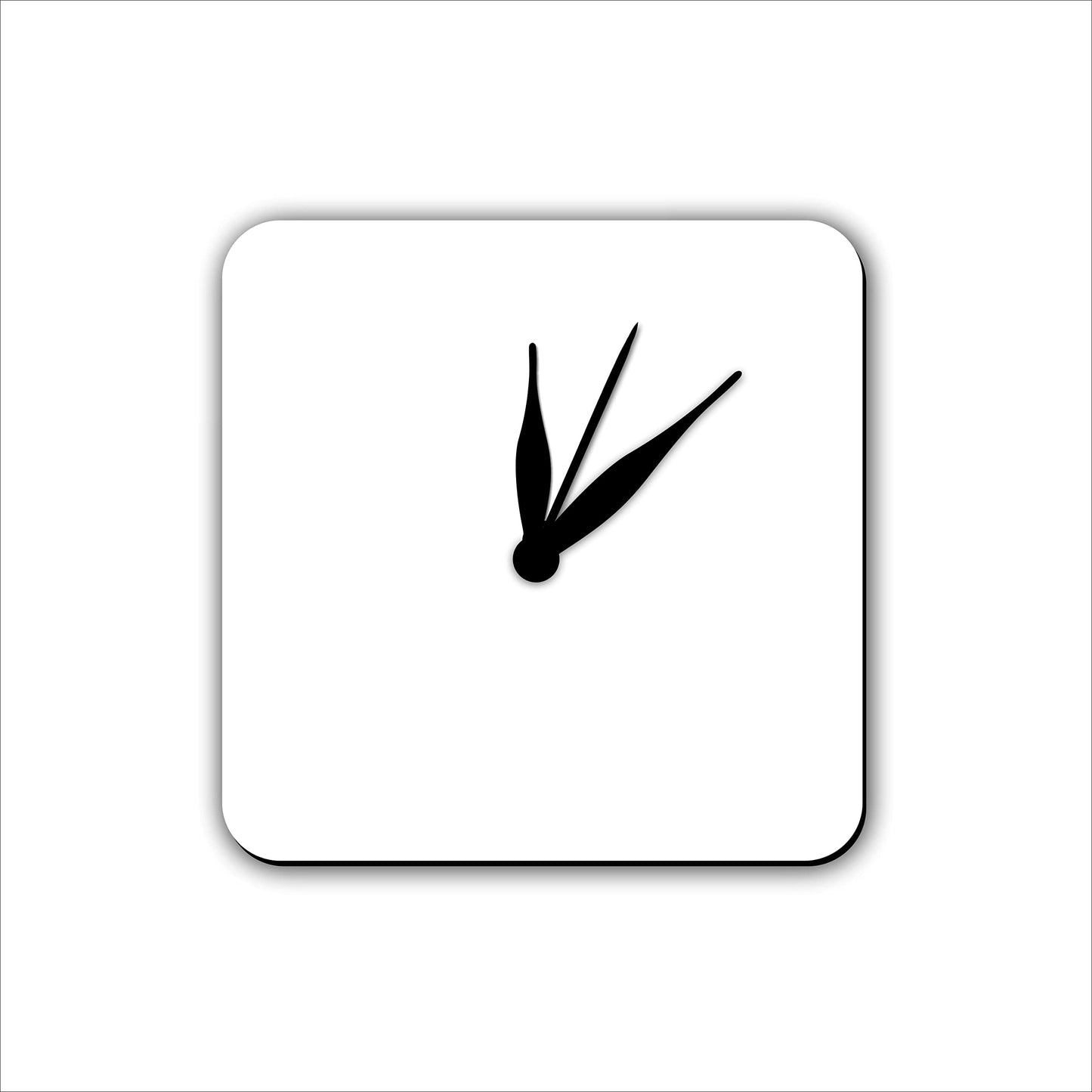 SQUARE Rounded Edges Sublimation Blank Wall Clock, MDF Hardboard Wood Clock Home Decor for Living Room Bedroom (12 INCH)