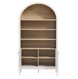 Modway Nolan Tall Arched Storage Display Cabinet in Ivory - 74 Inch Arch Bookshelf with Open and Closed Shelving - Modern Accent Cabinet for Living Room, Dining Room Modway