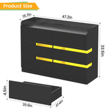 Frmobepts 6 Drawer Dresser with Charging Station and LED Light, Modern Wide Chest of Drawers for Bedroom or Living Room, 47.2" D x 15.7" W x 33.5" H, Black Frmobepts