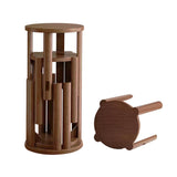 Buzleer Stackable Stools Set of 4, Solid Wood Nesting Coffee Table Saving Space Nesting Side Tables for Kitchen Bedroom Living Room Bar Buzleer